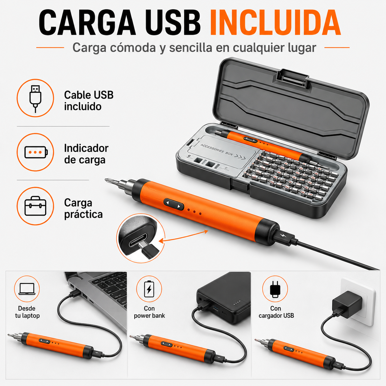 Set Destornillador Electrico Powerson® 46en1