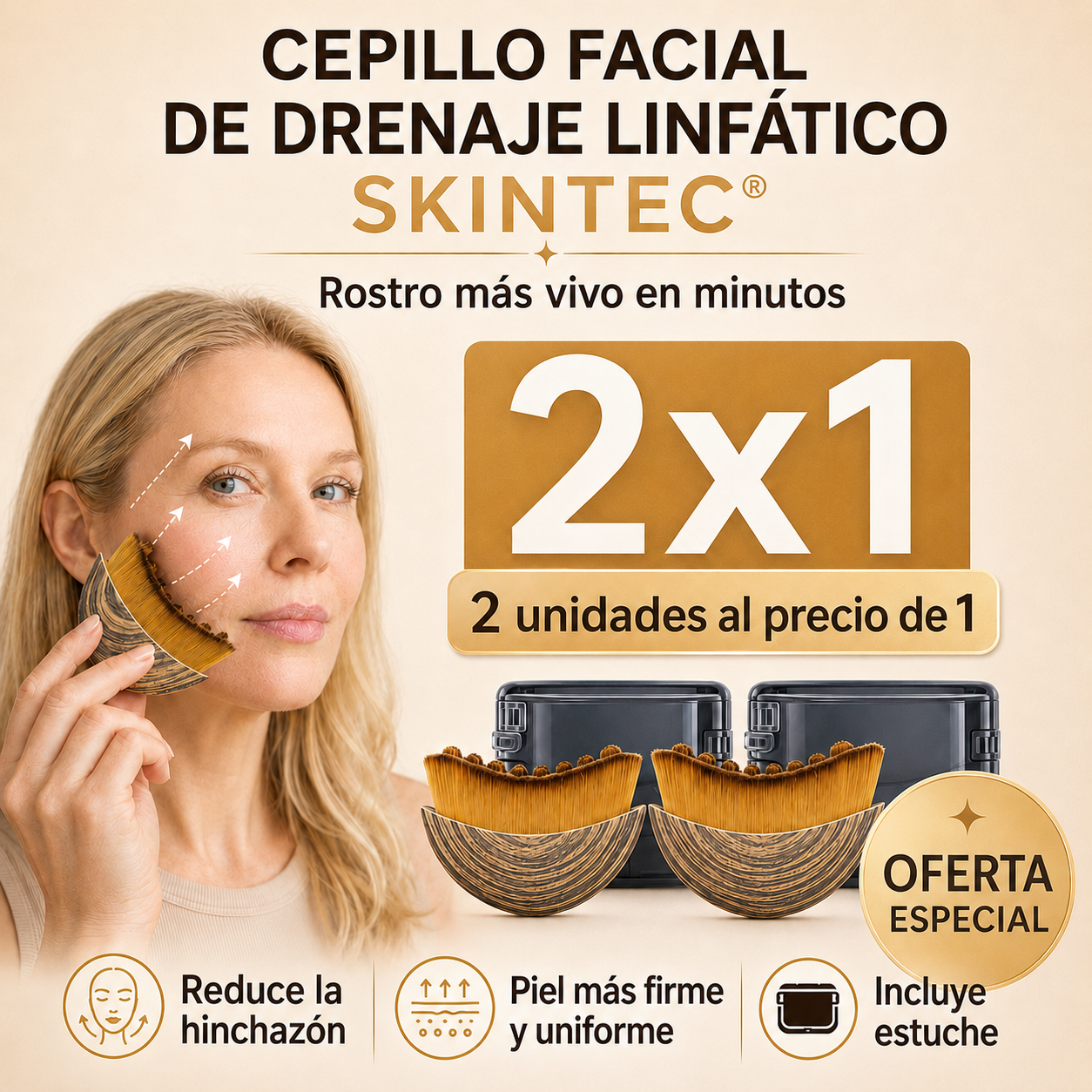 Cepillo Linfático Skintec® con estuche (2x1)