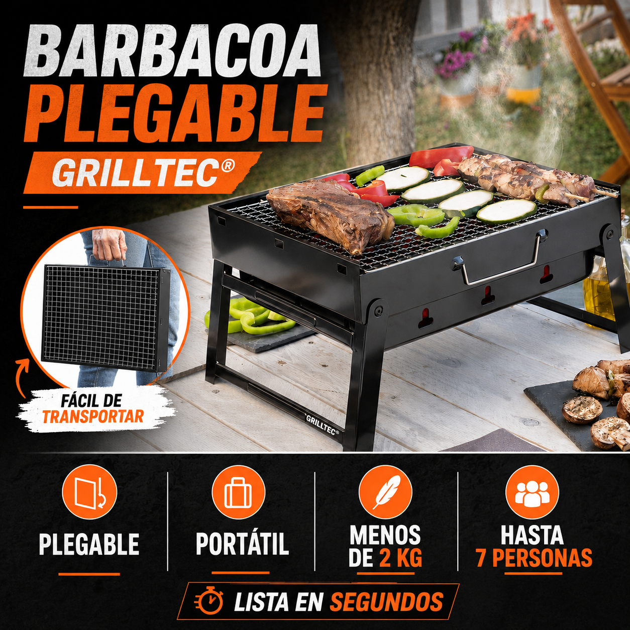 Barbacoa plegable Grilltec®